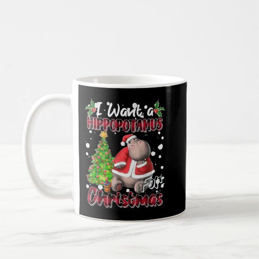 Ich Wollte einen Hippopotamus für Weihnachten Hipp Kaffeetasse (Links)
