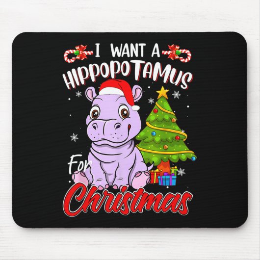 Ich Wollte einen Hippopotamus für Weihnachten Hipp Mousepad (Vorne)