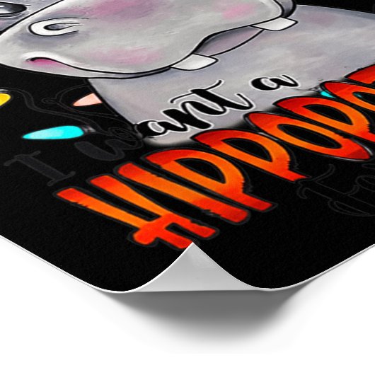 Ich Wollte einen Hippopotamus für Weihnachten Hipp Poster (Ecke)