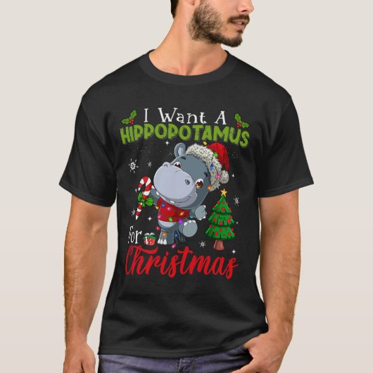 Ich Wollte einen Hippopotamus für Weihnachten Hipp T-Shirt (Vorderseite)