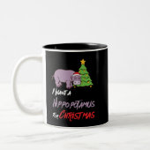 Ich Wollte einen Hippopotamus für Weihnachten Hipp Zweifarbige Tasse (Links)