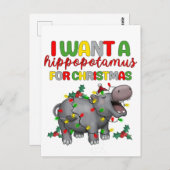 Ich Wollte einen Hippopotamus für Weihnachten lust Postkarte (Vorne/Hinten)