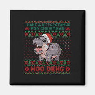 Ich Wollte einen Hippopotamus für Weihnachten Moo  Magnet