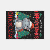Ich Wollte einen Hippopotamus für Weihnachten Weih Fleecedecke (Vorderseite (Horizontal))
