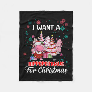 Ich Wollte einen Hippopotamus für Weihnachten Weih Fleecedecke
