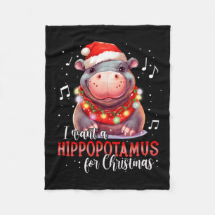 Ich Wollte einen Hippopotamus für Weihnachten Weih Fleecedecke