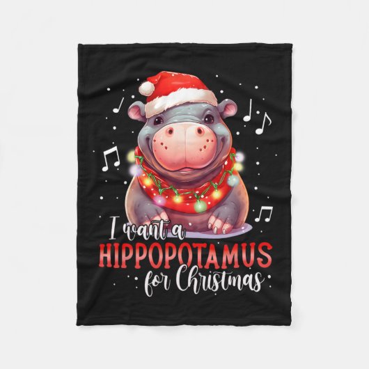 Ich Wollte einen Hippopotamus für Weihnachten Weih Fleecedecke (Vorderseite)