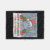 Ich Wollte einen Hippopotamus für Weihnachten Weih Fleecedecke (Vorderseite (Horizontal))