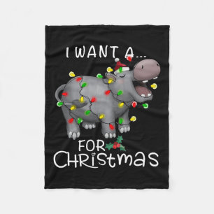 Ich Wollte einen Hippopotamus für Weihnachten Weih Fleecedecke