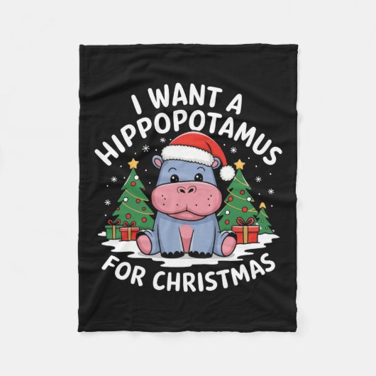 Ich Wollte einen Hippopotamus für Weihnachten Weih Fleecedecke (Vorderseite)