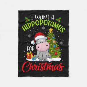 Ich Wollte einen Hippopotamus für Weihnachten Weih Fleecedecke