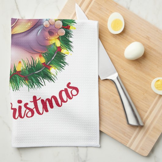 Ich Wollte einen Hippopotamus für Weihnachten Weih Geschirrtuch (Viertel Falte)