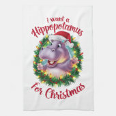 Ich Wollte einen Hippopotamus für Weihnachten Weih Geschirrtuch (Vertikal)