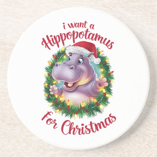 Ich Wollte einen Hippopotamus für Weihnachten Weih Getränkeuntersetzer (Vorne)
