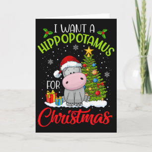 Ich Wollte einen Hippopotamus für Weihnachten Weih Karte