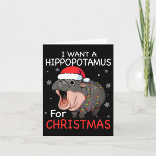 Ich Wollte einen Hippopotamus für Weihnachten Weih Karte