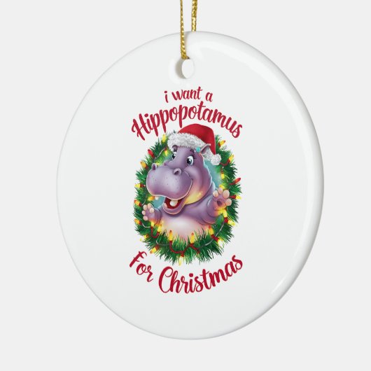 Ich Wollte einen Hippopotamus für Weihnachten Weih Keramik Ornament (Links)