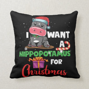 Ich Wollte einen Hippopotamus für Weihnachten Weih Kissen