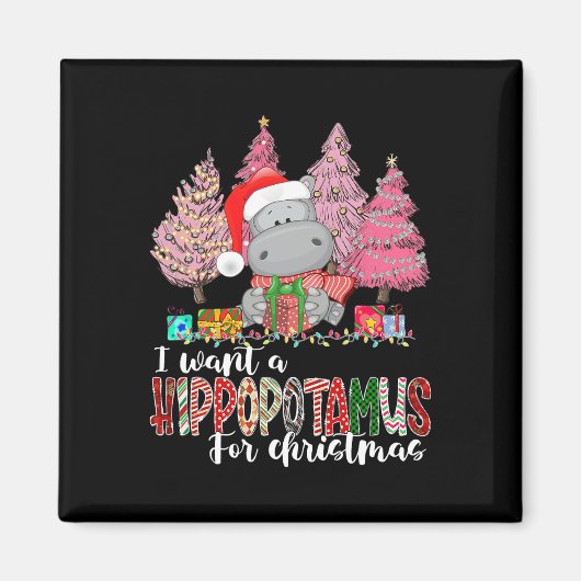Ich Wollte einen Hippopotamus für Weihnachten Weih Magnet (Vorne)