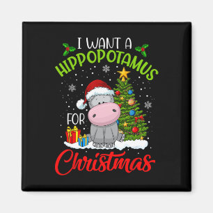 Ich Wollte einen Hippopotamus für Weihnachten Weih Magnet