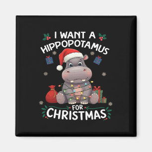 Ich Wollte einen Hippopotamus für Weihnachten Weih Magnet