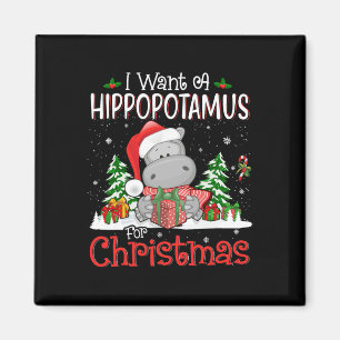 Ich Wollte einen Hippopotamus für Weihnachten Weih Magnet