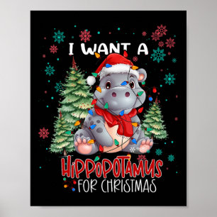 Ich Wollte einen Hippopotamus für Weihnachten Weih Poster