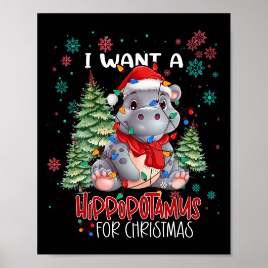 Ich Wollte einen Hippopotamus für Weihnachten Weih Poster (Vorne)