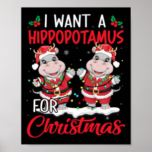 Ich Wollte einen Hippopotamus für Weihnachten Weih Poster