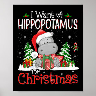 Ich Wollte einen Hippopotamus für Weihnachten Weih Poster