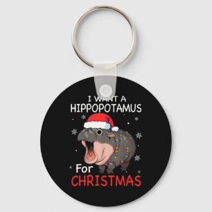Ich Wollte einen Hippopotamus für Weihnachten Weih Schlüsselanhänger