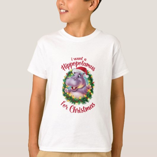 Ich Wollte einen Hippopotamus für Weihnachten Weih T-Shirt (Vorderseite)