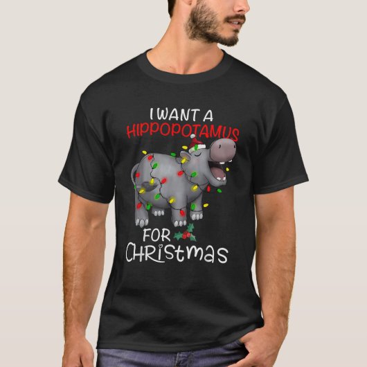 Ich Wollte einen Hippopotamus für Weihnachten Weih T-Shirt (Vorderseite)
