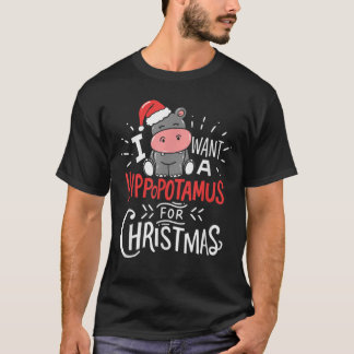 Ich Wollte einen Hippopotamus für Weihnachten Weih T-Shirt