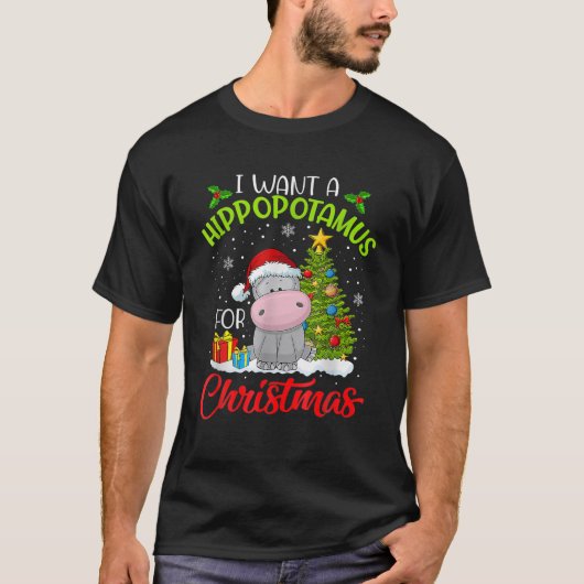 Ich Wollte einen Hippopotamus für Weihnachten Weih T-Shirt (Vorderseite)