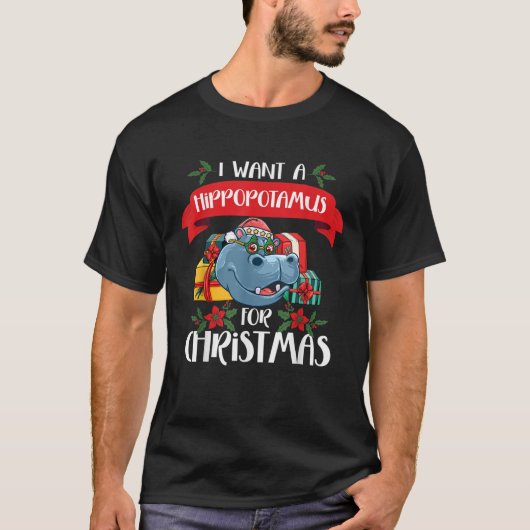 Ich Wollte einen Hippopotamus für Weihnachten Weih T-Shirt (Vorderseite)