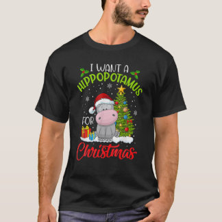 Ich Wollte einen Hippopotamus für Weihnachten Weih T-Shirt
