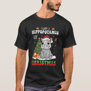Ich Wollte einen Hippopotamus für Weihnachten Weih T-Shirt