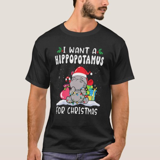 Ich Wollte einen Hippopotamus für Weihnachten Weih T-Shirt (Vorderseite)