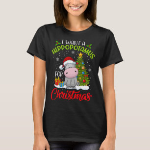 Ich Wollte einen Hippopotamus für Weihnachten Weih T-Shirt