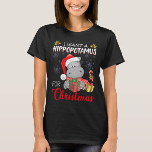 Ich Wollte einen Hippopotamus für Weihnachten Weih T-Shirt