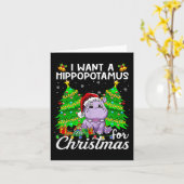 Ich Wollte einen Hippopotamus für Weihnachtsbeleuc Karte (Gelbe Blume)