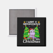 Ich Wollte einen Hippopotamus für Weihnachtsbeleuc Magnet (Vorderseite/Rückseite)