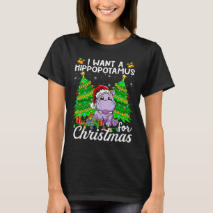 Ich Wollte einen Hippopotamus für Weihnachtsbeleuc T-Shirt