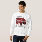 Ich Wollte einen Hippopotamus für Weihnachtsbüffel Sweatshirt (Vorne ganz)