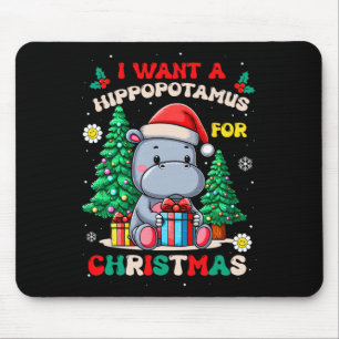 Ich Wollte einen Hippopotamus für Weihnachtskids B Mousepad