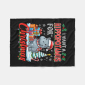 Ich Wollte einen Hippopotamus für Weihnachtskostüm Fleecedecke (Vorderseite (Horizontal))
