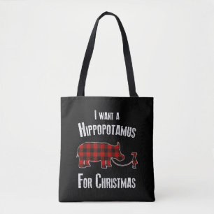 Ich Wollte einen Hippopotamus für Weihnachtsrot Ka Tasche