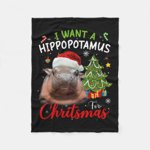 Ich Wollte einen Hippopotamus Weihnachten Funny Hi Fleecedecke