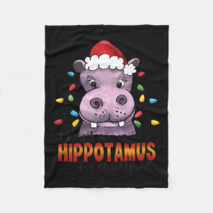 Ich Wollte einen Hippopotamus Weihnachten Niedlich Fleecedecke
